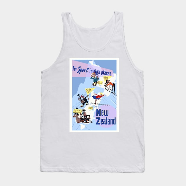 New Zealand Winter Sport Vintage Poster Tank Top by vintagetreasure